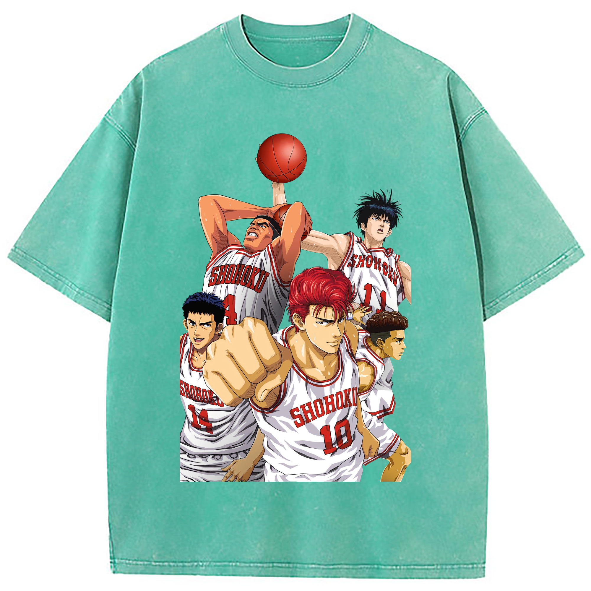 （画像用） SLAM DUNK／スラムダンク 綿100% ヴィンテージ風 半袖Tシャツ（フロントプリント）